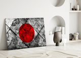 Flag of Japan Glass Wall Art.