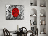 Flag of Japan Glass Wall Art.