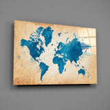 World Map Glass Wall Art.