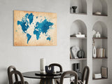 World Map Glass Wall Art.