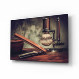 Vintage-Rasur Glasbild - 72x46 cm