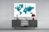 World Map Glass Wall Art.