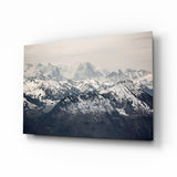 Snowy Mountains Glass Wall Art.