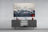 Snowy Mountains Glass Wall Art.