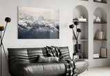 Snowy Mountains Glass Wall Art.