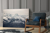 Snowy Mountains Glass Wall Art.