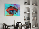 Lips Glass Wall Art.