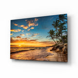 Strandkreuzfahrt Glasbild - 72x46 cm