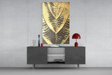 Golden Leaf Glass Wall Art.