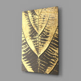 Golden Leaf Glass Wall Art.
