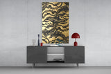 Golden Waves Glass Wall Art.