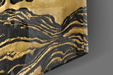 Golden Waves Glass Wall Art.