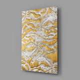 Golden Waves Glass Wall Art.