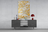 Golden Waves Glass Wall Art.