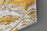 Golden Waves Glass Wall Art.