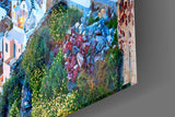 Santorini Glass Wall Art.