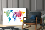 World Map Glass Wall Art.