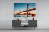 San Francisco Oakland Bay Bridge Glass Wall Art.