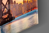 San Francisco Oakland Bay Bridge Glass Wall Art.