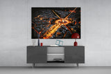 France Night Cityscape Glass Wall Art.