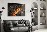 France Night Cityscape Glass Wall Art.