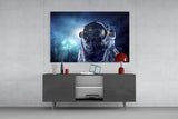 Astronaut İn Space Glass Wall Art.
