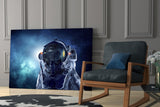 Astronaut İn Space Glass Wall Art.