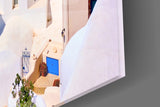 Santorini Glass Wall Art.