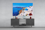 Santorini Glass Wall Art.