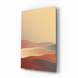 Onde in line art terracotta quadro in vetro - 72x46 cm