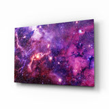 Nebulosa violeta y magenta en campo estelar cuadro de cristal - 72x46 cm