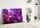Space Purple Glass Wall Art.