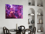 Space Purple Glass Wall Art.