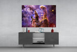 Space Lilac Glass Wall Art.
