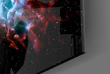 Space Red Glass Wall Art.