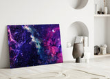 Space Purple Glass Wall Art.