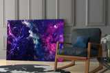 Space Purple Glass Wall Art.