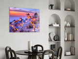 Santorini Glass Wall Art.