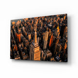 Nueva York desde la torre en hora dorada cuadro de cristal - 72x46 cm