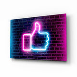Like Button Glass Wall Art - 72x46 cm