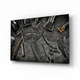L'arte del barbiere Quadro in vetro - 72x46 cm