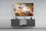 God'S Hand And The Sheep Glass Wall Art.