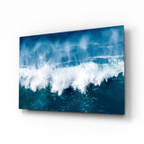 Schäumende Wellengischt Glasbild - 72x46 cm
