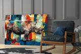 Rhino Glass Wall Art.