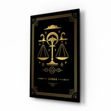 Libra Zodiac Sign Glass Wall Art.