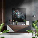 Black Turquoise Smoke Brushed Aluminium Dibond Wall Art - 40x40 cm