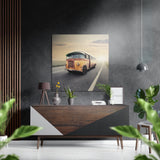 Hacia el camino cuadro mural de aluminio Dibond cepillado - 40x40 cm