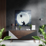 Ballon tableau mural en aluminium Dibond brossé - 40x40 cm