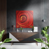 Rouge tableau mural en aluminium Dibond brossé - 40x40 cm