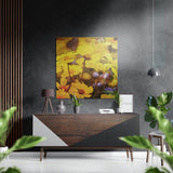 Fiori di Cosmo Giallo Oro Quadro in alluminio spazzolato - 40x40 cm